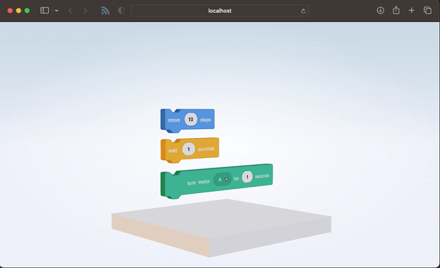 Extruded 3D Scratch blocks bouncing around