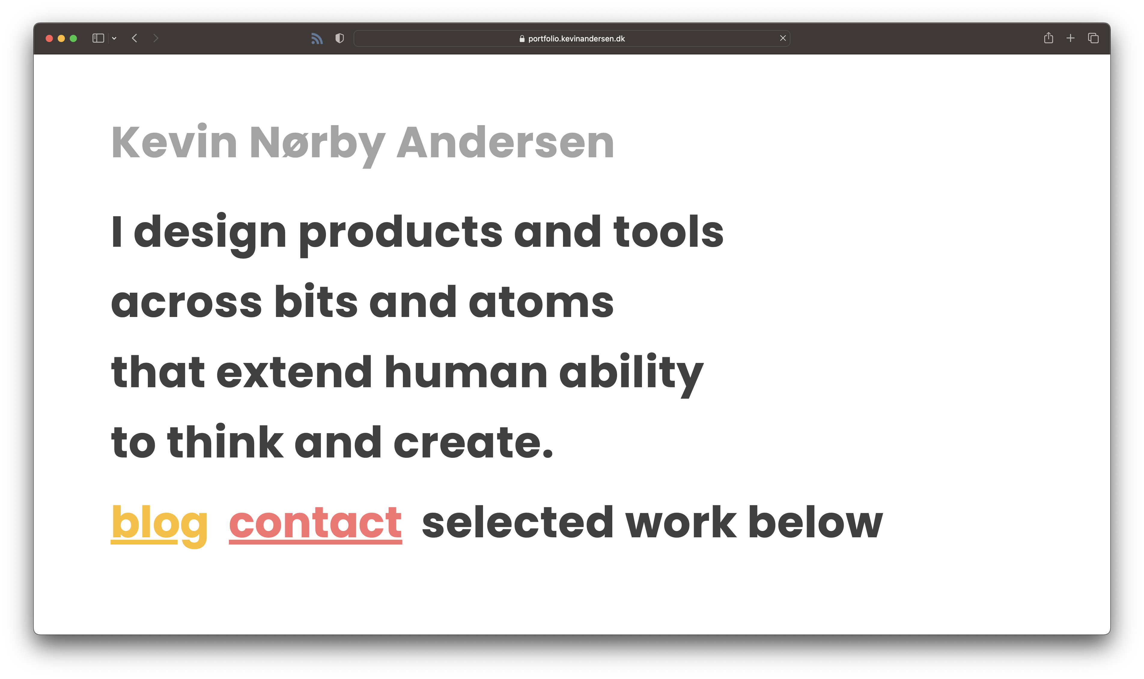 &ldquo;Screenshot of new portfolio at portfolio.kevinandersen.dk&rdquo;